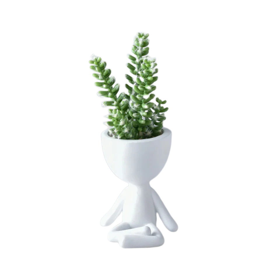Cute Flower Pot Indoor Outdoor Art Portrait Sculpture Vase Resin Succulent Planter Vase Home Garden Decor Flower Pots Planters Aliexpress
