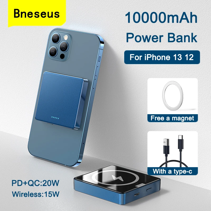 10000mah Magnetic Portable Wireless Power Bank 15W Fast Charger Mobile Phone External Battery for Iphone 13 12 11 Pro Max Xiaomi power bank portable charger