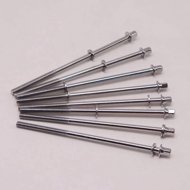 

Drum bolts drum screws M5 Imperial 7/32 specification silver outer square bolts100mm 110mm 120mm 130mm length 6 pieces 1 lot