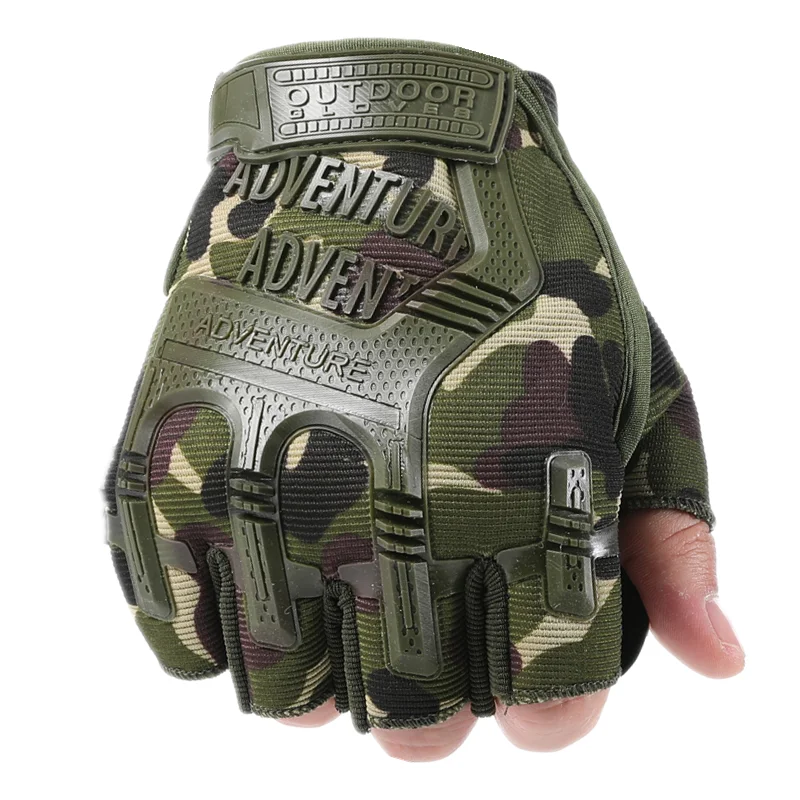 Fingerless Tactical Gloves Camouflage Military Mittens For Fitness Male Antiskid Motocycle Men Women Moto Half Finger Gloves