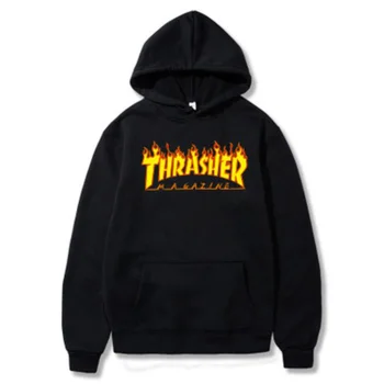 

Man casual flam print pullover hoodies male fashion letter print hooded sweatshirt man trend street tops