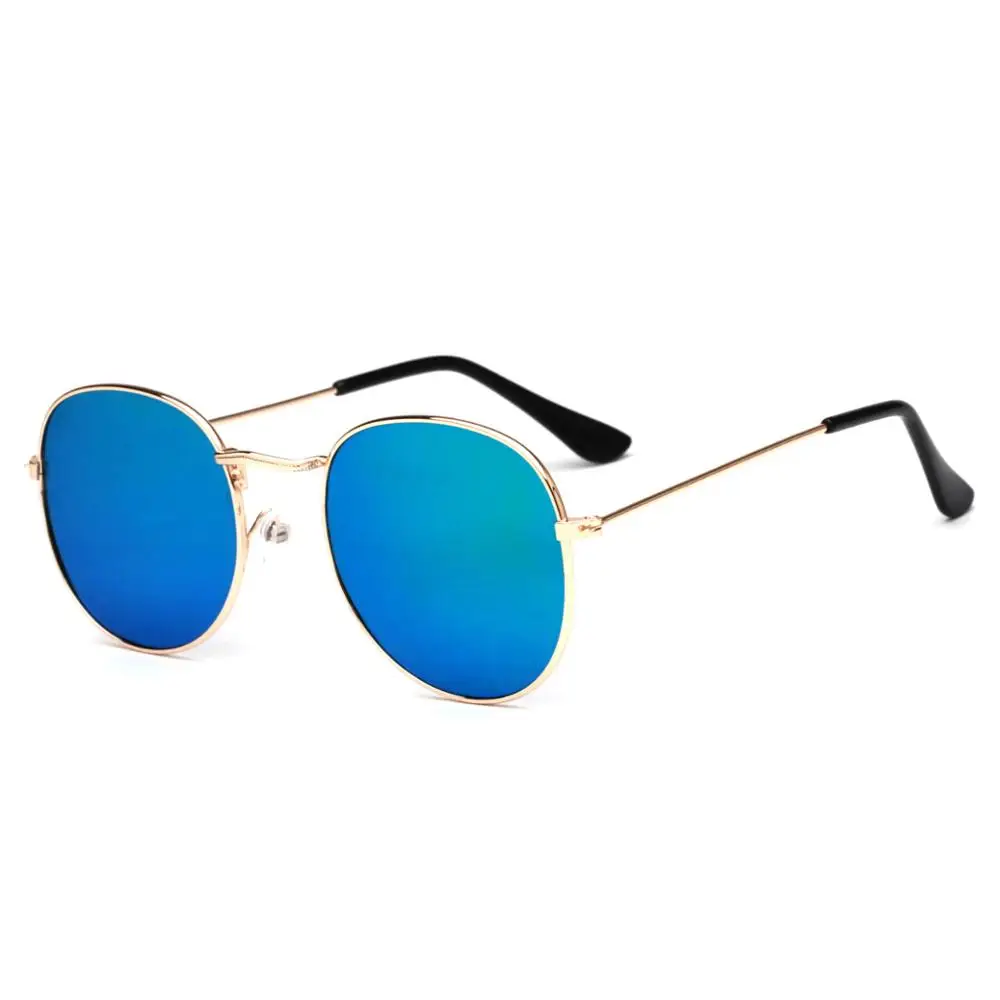 Classic Small Frame Round Sunglasses Women/Men Brand Designer Alloy Mirror Sun Glasses For Female Vintage sunglasses women - Цвет линз: Picture color 7