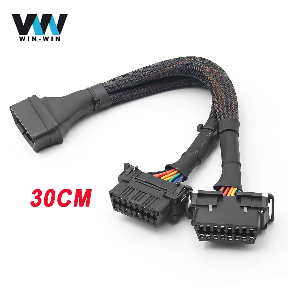 OBD2 Extension cable 1 IN 2 16 Pin Male To Female Connector 16Pin For Car Diagnostic Tools ELM327 Extended Adapter | Автомобили и