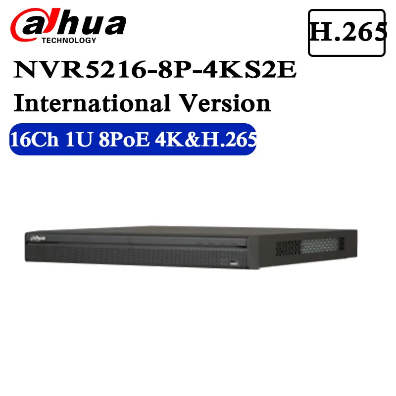 

free shipping original English 16 Channel 1U 8PoE 4K&H.265 Pro Network Video Recorder NVR5216-8P-4KS2E