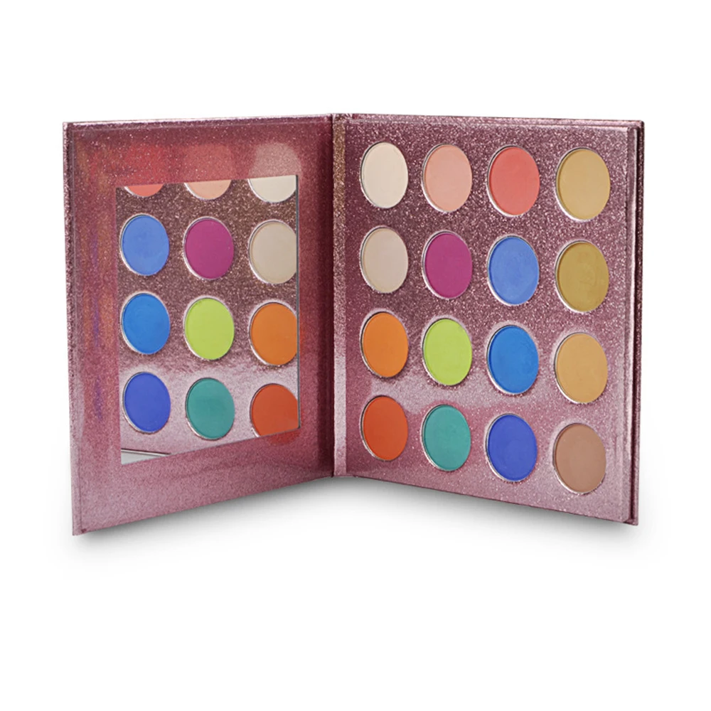 low moq custom eyeshadow palette empty 16 holes matte shimmer glitter eye makeup customized gifts private label