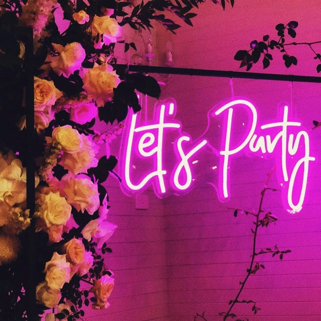 Неоновая светодиодная вывеска Let's вечерние Party настенное освещение для ринки