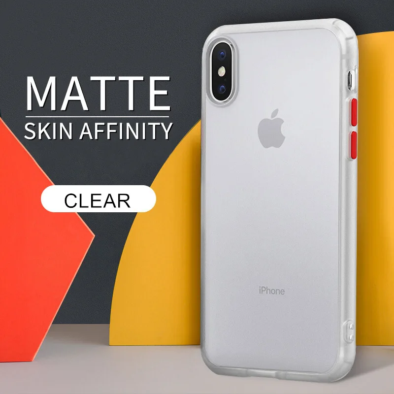 White Противоударный прозрачный Гибридный Силиконовый чехол для iPhone X XS XR Max 8 7 6 6S Plus 11 Pro брендовая Прозрачная мягкая задняя крышка - Цвет: White