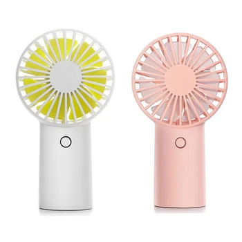 

SANQ 2 Set 4000Mah Rechargeable USB Handheld Mini Fan Silent Air Cooler Portable Desk Fans for Home, Pink & White