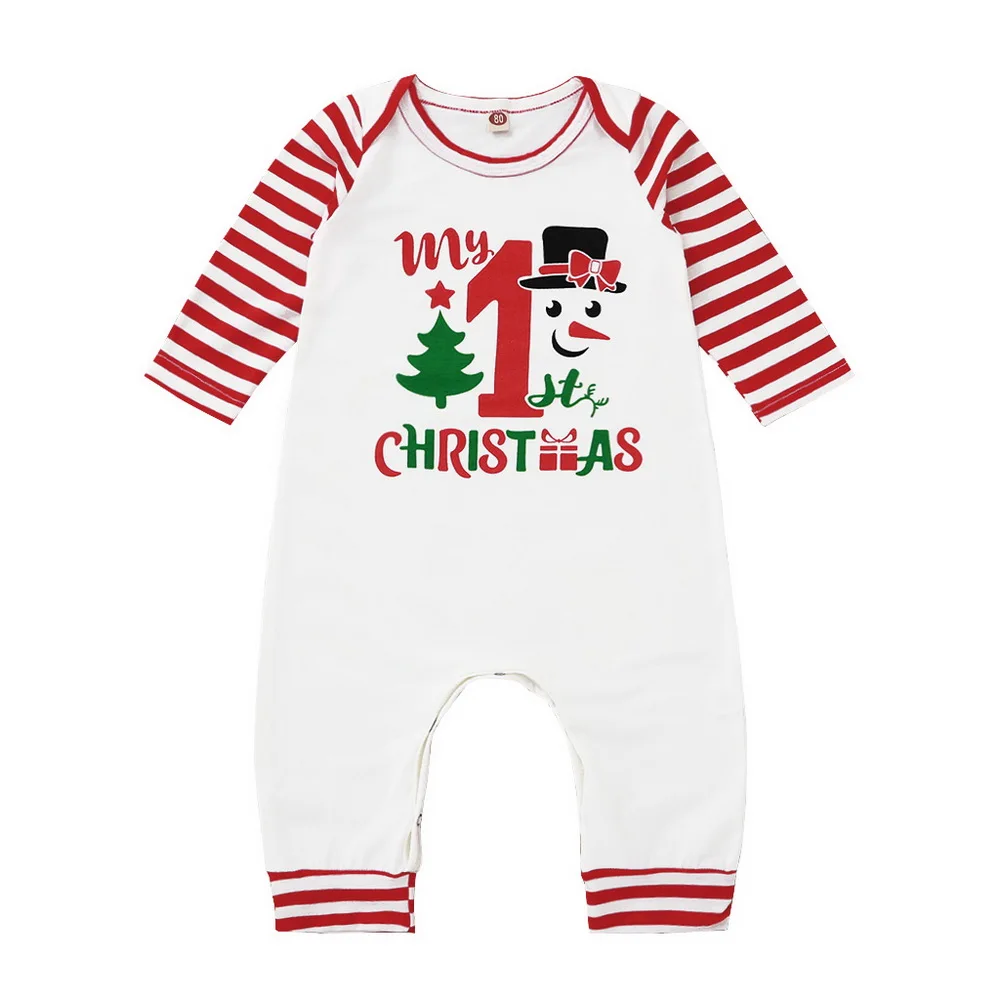 

Christmas Snowman Printed Rompers For Newborn Baby Girl Winter Clothes Autumn Round Neck Jumpsuits Infant Boys Overallls D30