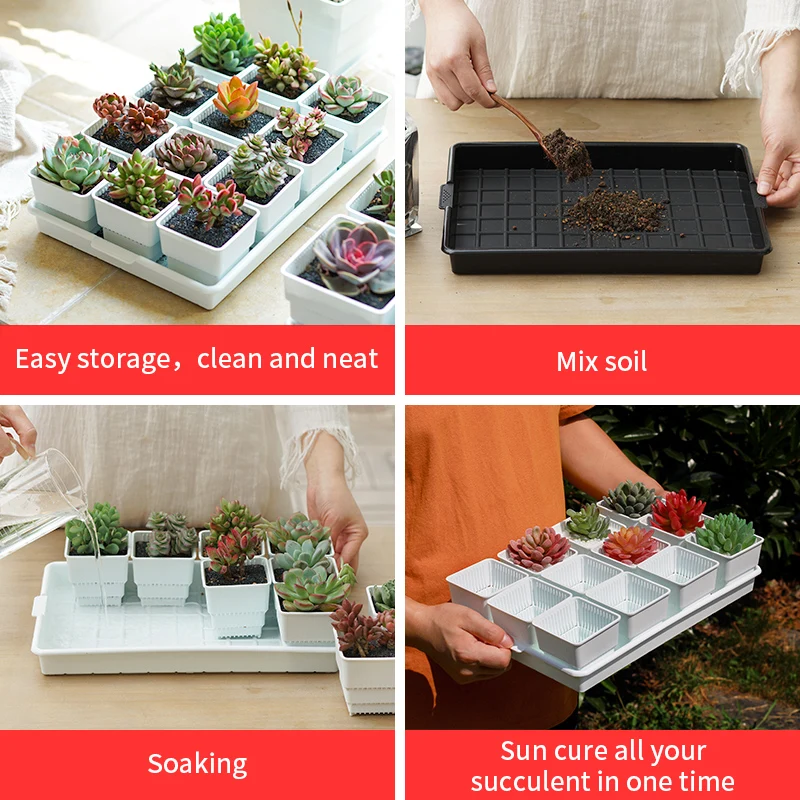 Set di 4 sottovaso per piante in vaso, rotondo, griglia di drenaggio, protezione delle radici delle piante, interno ed esterno, 30 cm