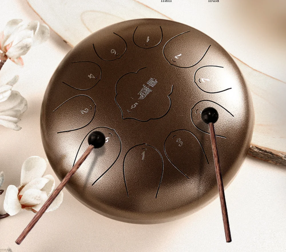 Steel Tongue Drum 15 Notes 13 Inch Harmonic Handpan Drum, Percussion Instrument, Tank Drum Chakra for Meditation, Yoga and