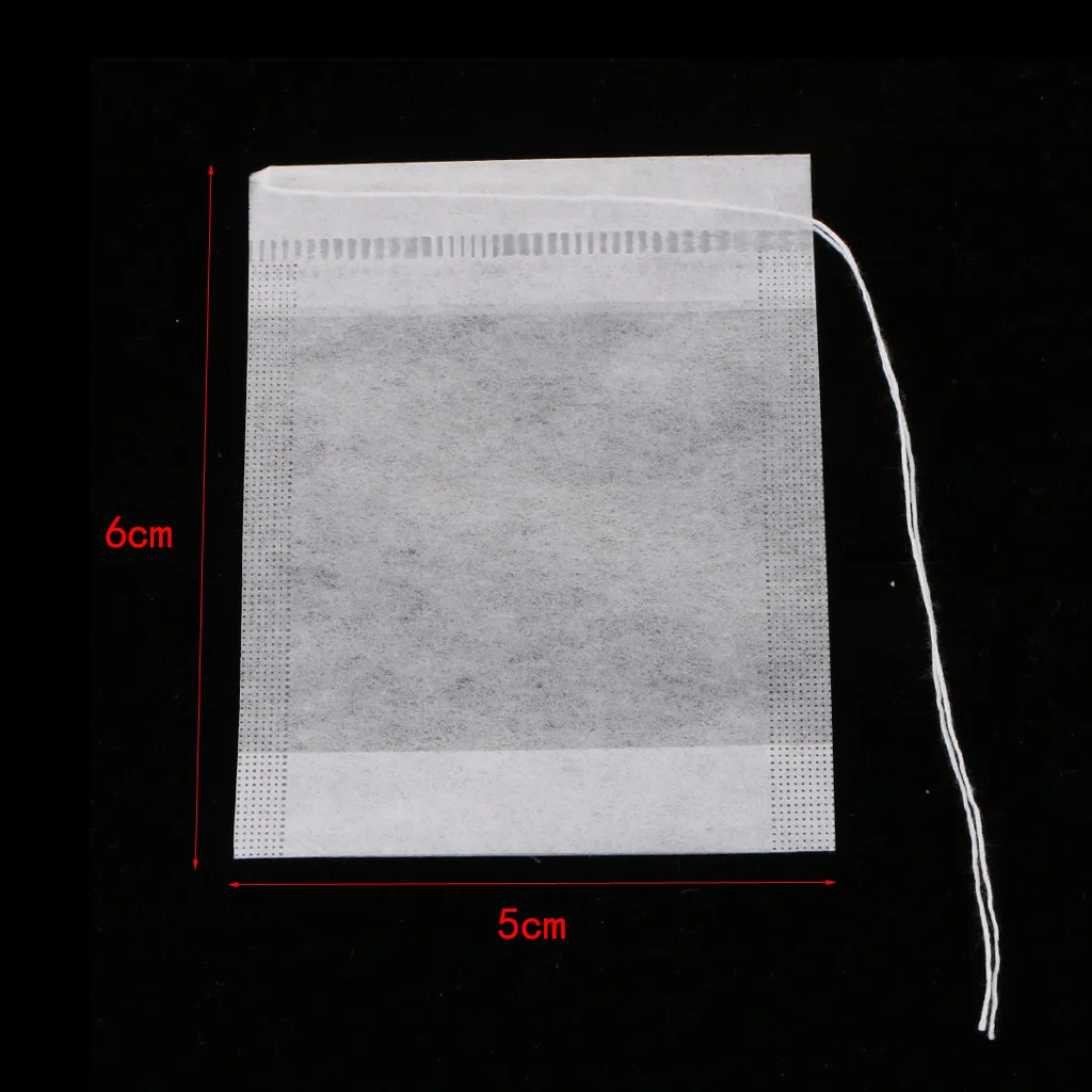 100 Pcs Teabags Filter Disposable Empty Scented Tea Bags with Drawstring Tea Infuser Medcine Bag for Herb Loose Tea Bolsas de te