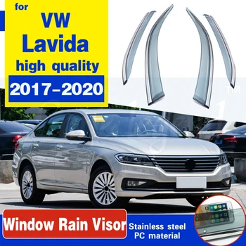 melhor Defletores Janela Lateral Para Volkswagen VW Lavida 2017-2020 Escudo Tampa Da Janela Toldos Abrigos Guarda Janela Viseira Car Styling