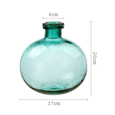 1 шт разноцветная стеклянная ваза ручной работы с пузырьками, креативное украшение для бутылок, ваза для спальни, простая украшение для дома - Цвет: H 20cm