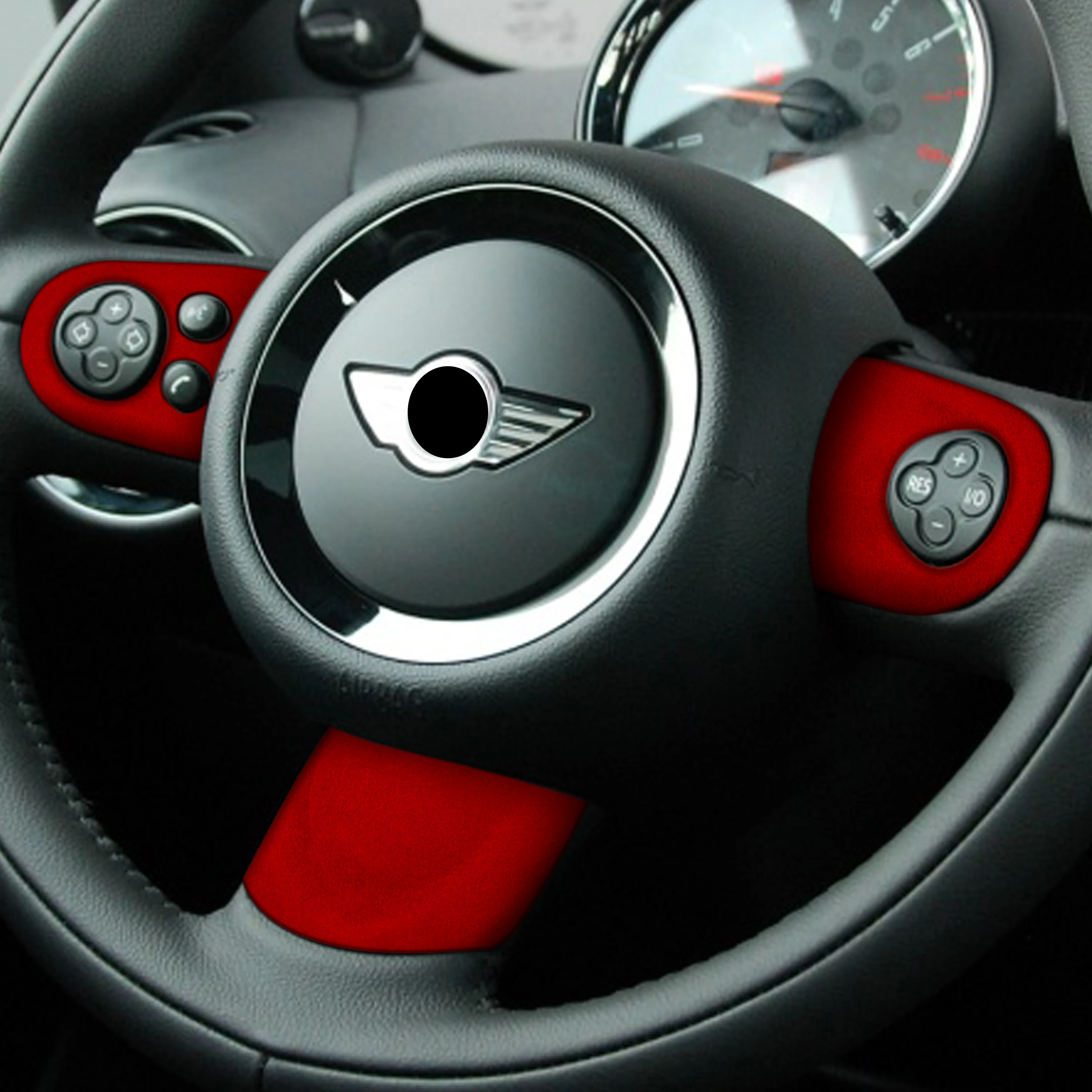 

Замшевая Обложка для рулевого колеса автомобиля, отделка, наклейка, подходит для BMW MINI R series 2007-2013