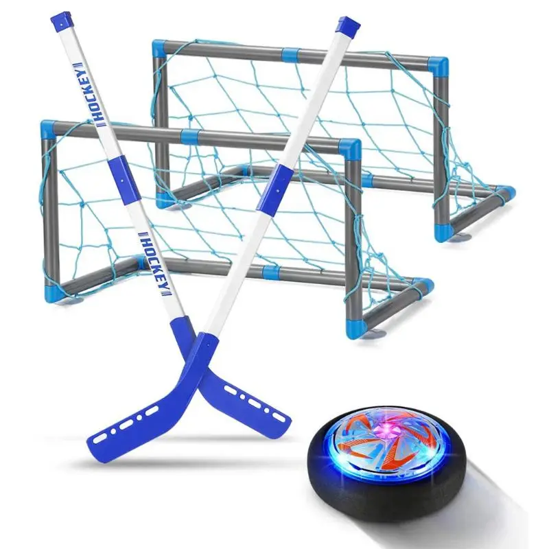 

Rechargeable Ice Hockey Stick Set Mini Suspension Ball 2 Goals for Kids Indoor Game Sports Training Toys