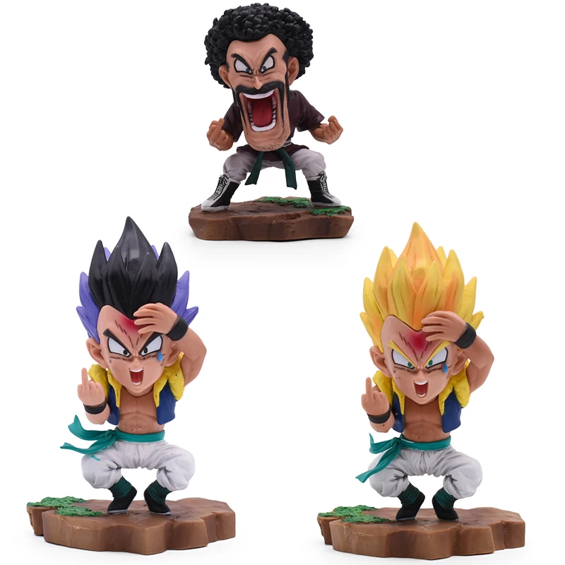

Anime Dragon Ball Z Gotenks Mr.Satan Middle Finger Super Saiyan PVC Action Figure Toys Model Doll Gift 13-16CM