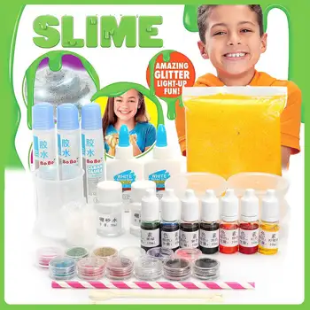 

DIY For Slime Making Kit Colorful Powder Candy Paper Polymer Clay Set Toy for Kids Gift Supplies For Slime Stuff Material Set