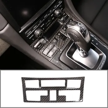 

For Porsche 718 2012-2018 Carbon Fiber Central Control Multimedia Button Decorative Frame Trim For Porsche 911 2016-2019