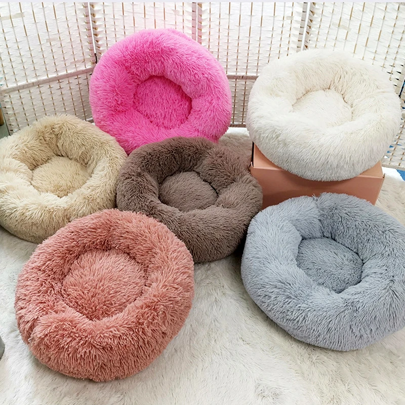 Cong Fee Round dog bed ultra Soft Washable Long Plush Dog Kennel Cat