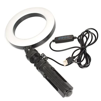 

Sec Mini LED Video Selfie Ring Light With Tripod Ring Lamps Dimmable For YouTube Phone Live Photo Photography Studio Ringlight