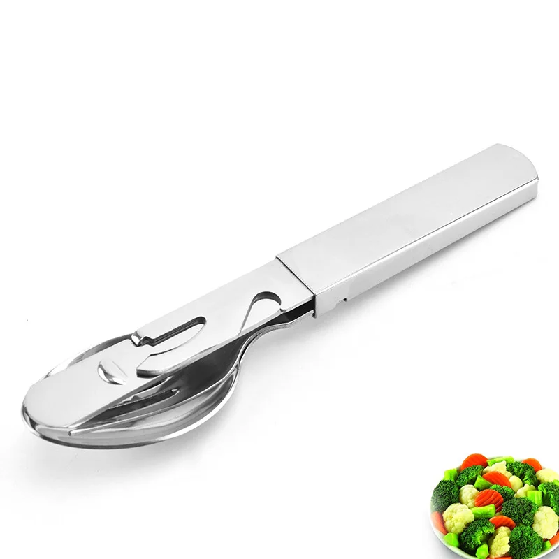 4-in-1 Portable Stainless Steel Camping Cutlery Set