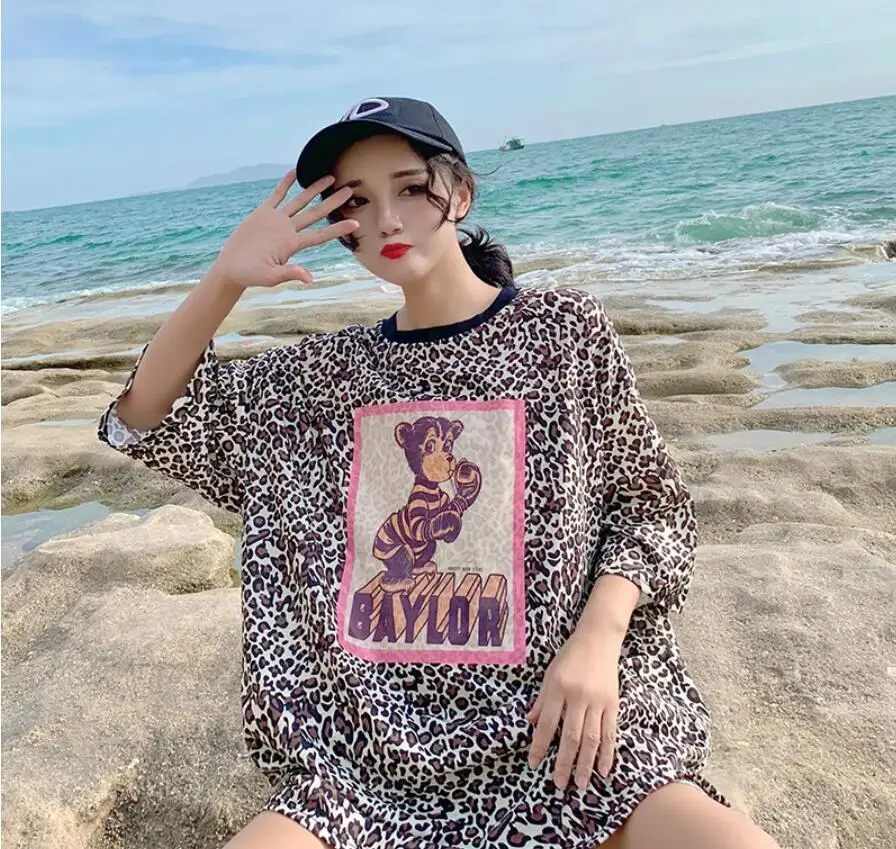 2019 New  Summer Leopard Print LadiesCotton T