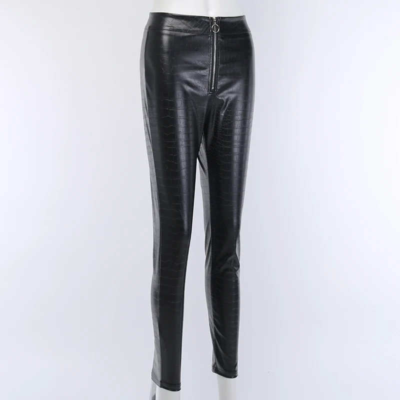 Pu Leather Women Leggings Fashion Crocodile Pattern Faux Leather Leggins Push Up Sexy High Waist Sport Pant Light fleece Trouser honeycomb leggings