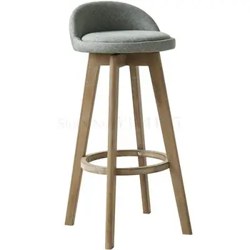 

Solid wood bar chair beech wood retro color white rotating bar stool bar stool bar chair high chair front desk stool