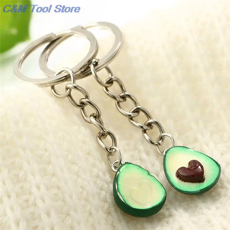 Fashion jewelry fruit key chain 3D chain ceramic soft avocado key chain Z 