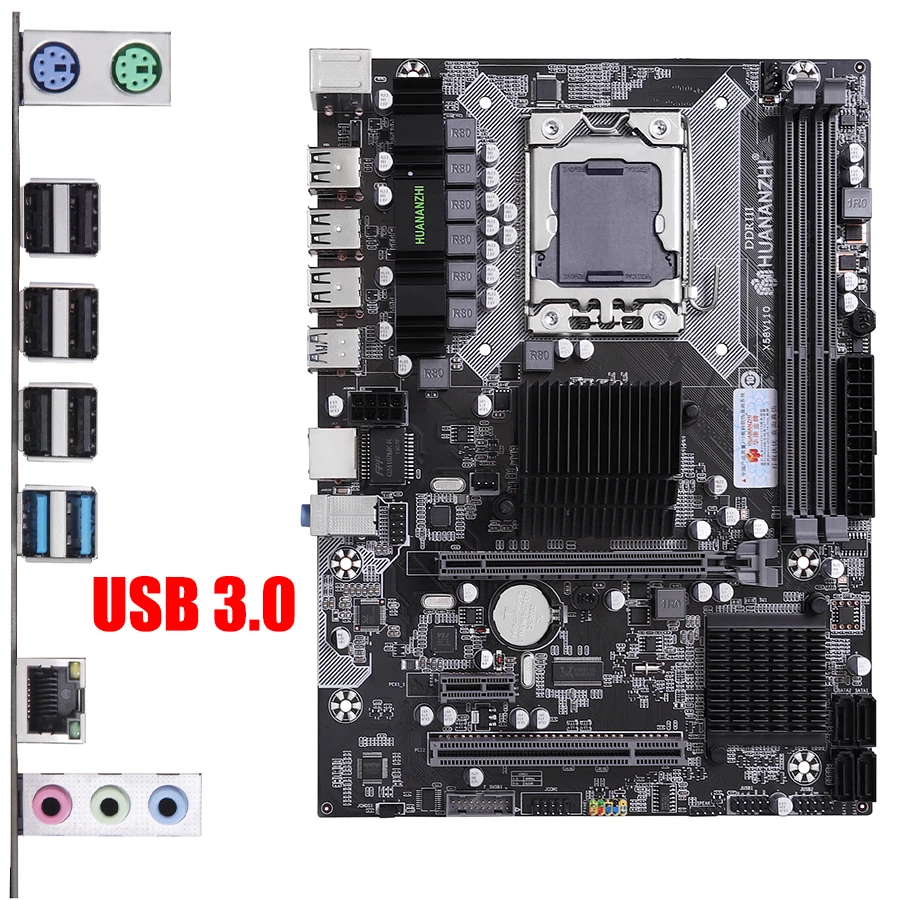 HUANANZHI X58 LGA1366 материнская плата поддержка RX серии видеокарты для процессора Intel USB3.0 PCI-E слот протестирован