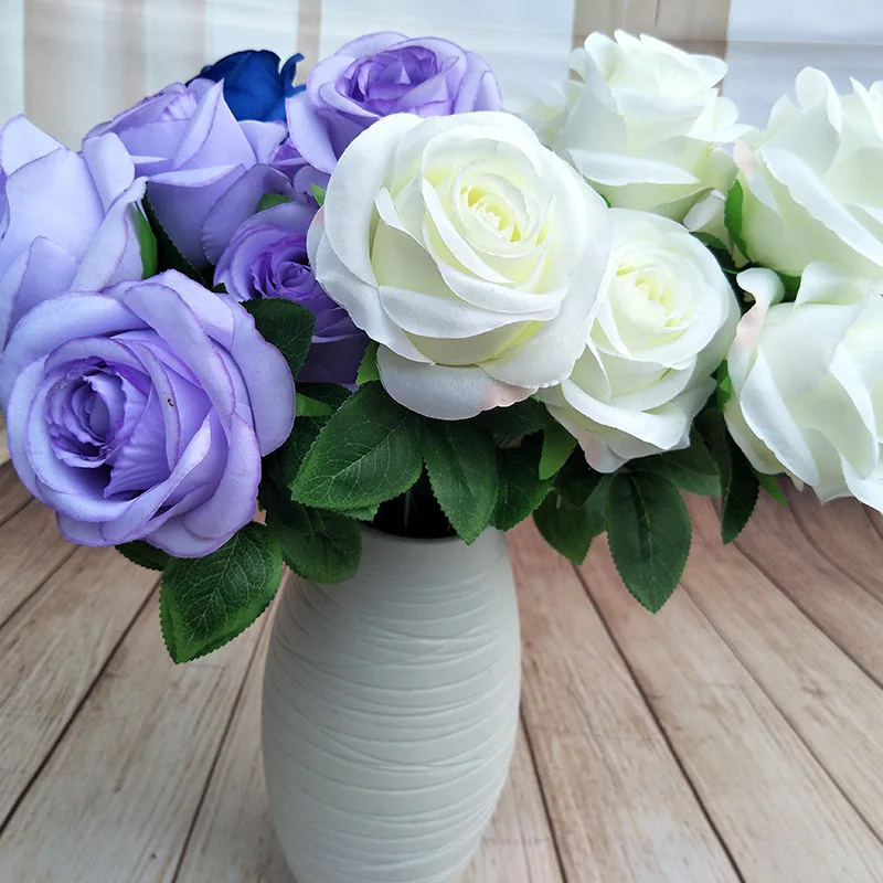 1 шт. искусственные Искусственные цветы 7 голов букет из роз для свадьбы Флорес для гостиной домашний стол украшение цветок DIY аксессуары