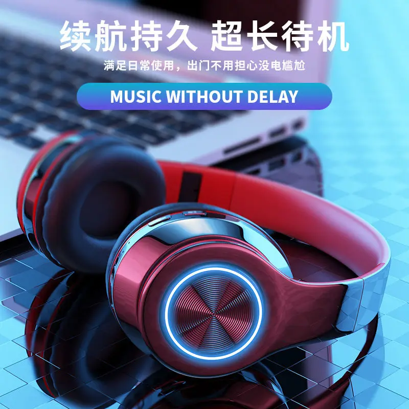 Amkle Earphone Bluetooth Headset Over Ear Stereo Wireless Soft Leather Earmuffs Headphones Built in Mic for PC Cell Phones TV