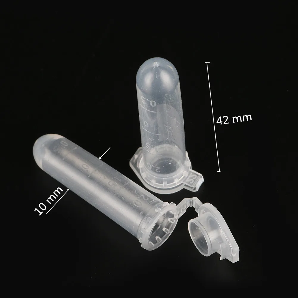 100Pcs 2ml Micro Centrifuge Tube Test Tube Vial Clear Plastic Vials Container Snap Cap Laboratory Sample Storage