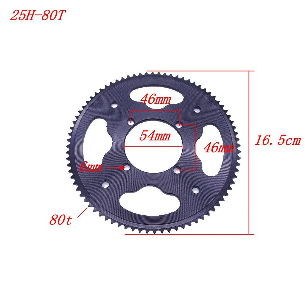 80T 25H 54MM Rear Sprocket For Razor EVO X-Treme IZIP E Gas Scooter Chinese Mini ATV Quad 4 Wheeler Pocket Bike Scooter