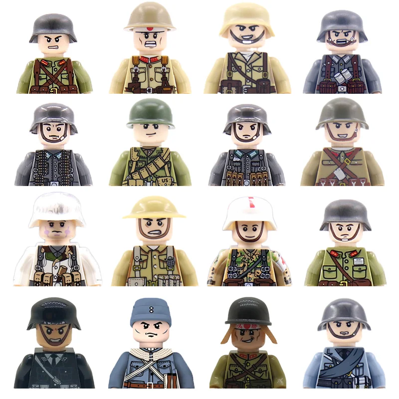 Military WW2 Figures Building Blocks Army Soldier 24pcs/lot Weapon Guns Soldiers Figurine Bricks Toys Kids DIY Gifts | Игрушки и хобби