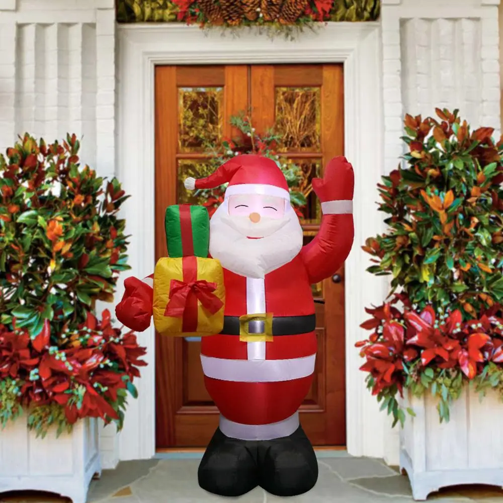 OurWarm 150cm Christmas Inflatable Santa Claus Night Light Figure Outdoor Garden Toys Christmas Party Decorations New Year