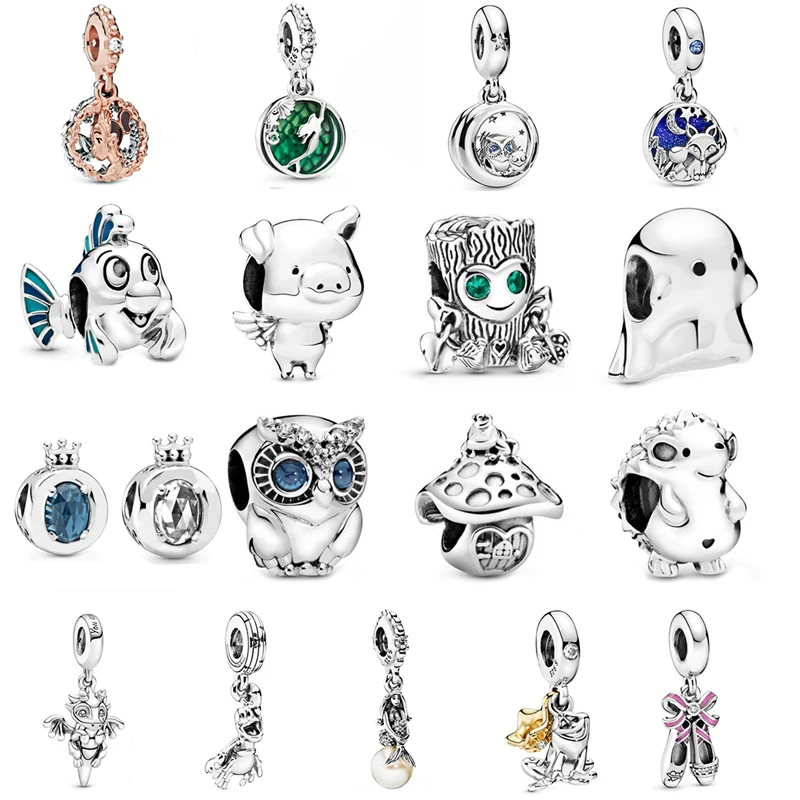 

LISM [New] Mushroom Frog Tree Man Owl Christmas Charm Female Original DIY Bracelet 925 Sterling Silver Luxury Jewelry