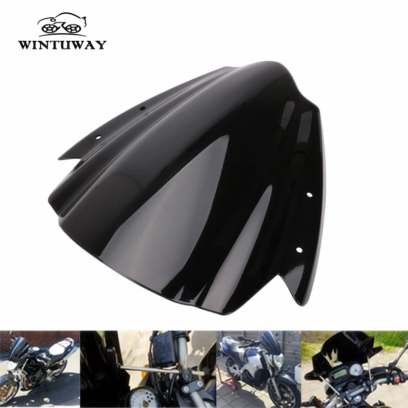 

WINTUWAY Universal Black Motorcycle Windshield 7/8 "And 1" Steering Wheel For Motorcycles Mount For HONDA BMW Yamaha KTM