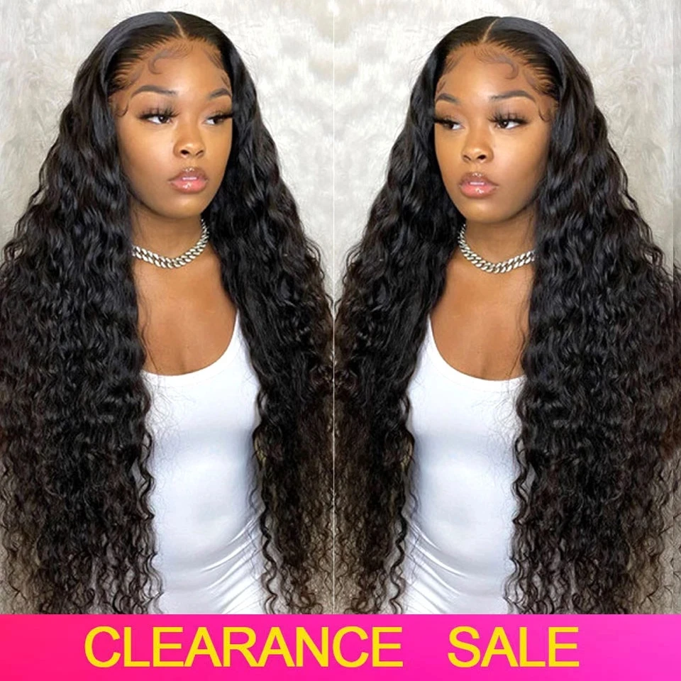 Brazilian Deep Wave Frontal Wig 4x4 Closure Wigs Pre Plucked Curly Human Hair Wig Remy 13x4 Lace Front Human Hair Wigs For Women