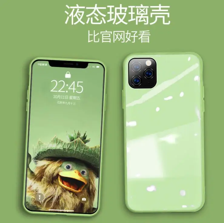 100 шт./лот жидкое закаленное стекло силиконовая рамка чехлы для iphone 11 11Pro Max XS XR XSMAX 8