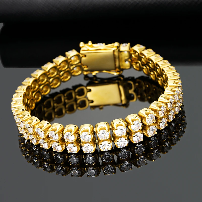 

Trend Fashion hip hop jewelry titanium steel inlaid 4A zircon bracelet For men Women‘s Rock and roll Punk Party wedding Bracelet