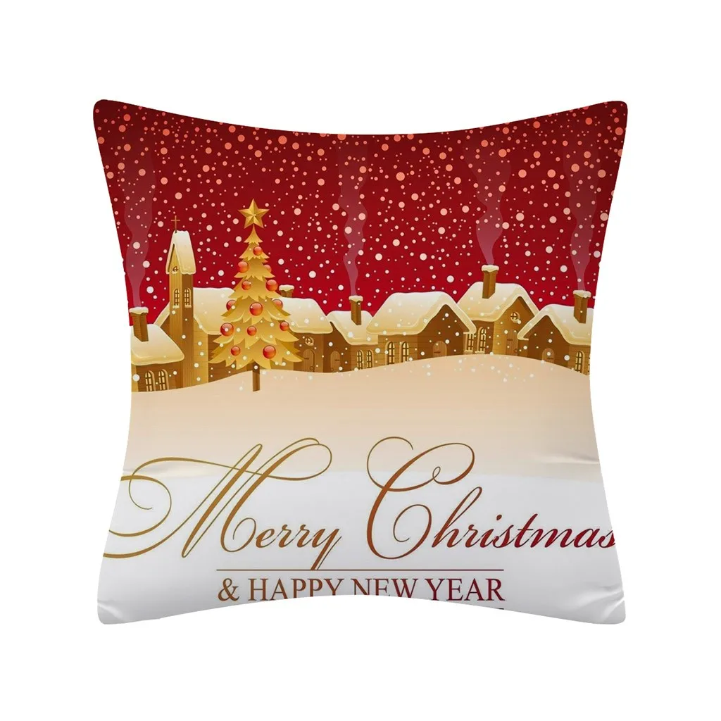 Рождественская наволочка для подушки, блестящая полиэфирная подушка для дома, дома, аксессуары для дома, Прямая поставка, новинка - Цвет: D