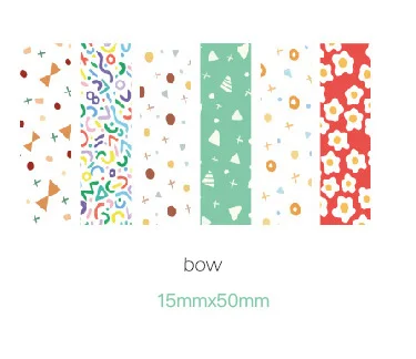 bow 15mmX50mm 1 упаковка Kawaii Милая Цветочная сетка в полоску лук маркер стикер карточки для планировщика дневник канцелярские принадлежности пуля журнал sl2121 - Цвет: bow 15mmX50mm