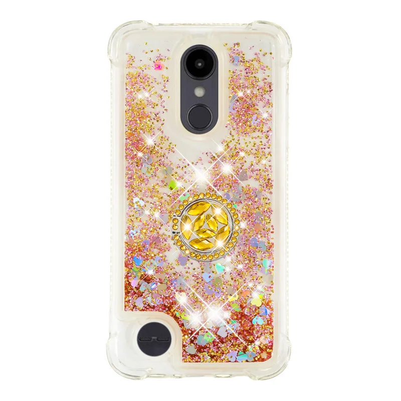 gold Для LG EU version K4 K8 K8 Алмазный перстень чехол для телефона противоударный мягкий силиконовый защитный чехол - Цвет: gold