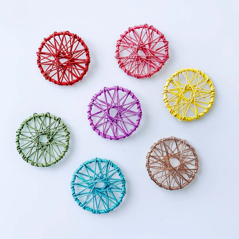

Multicolor Plated Round Wire Metal Eardrop Earring Accessories Pendant Necklace Charms Jewelry Making Finding Diy Handmade 10pcs