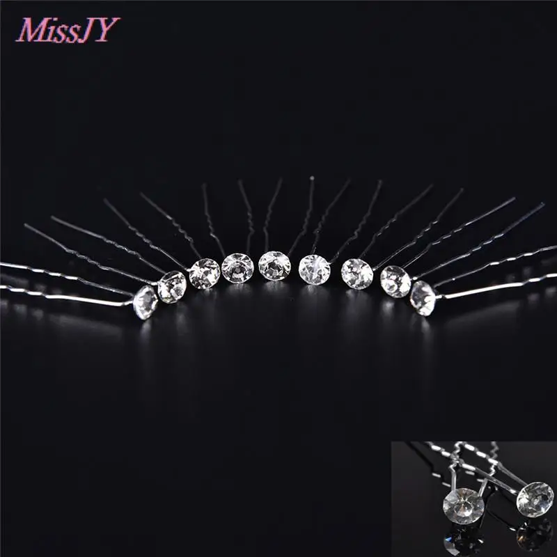 Crystal Pearl Rhinestone Diamante Hair Pins Flower Hair Clip 20PCS for Bridesmaid Wedding Bridal