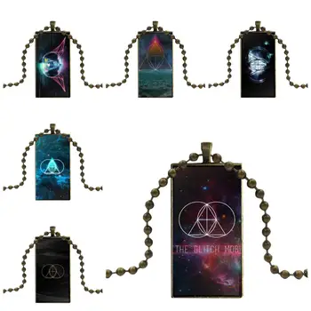 

EJ Glaze Glass Pendant Galaxy Pendant Necklace Women Bronze Plated Necklaces Jewelry For Girls Gifts The Glitch Mob