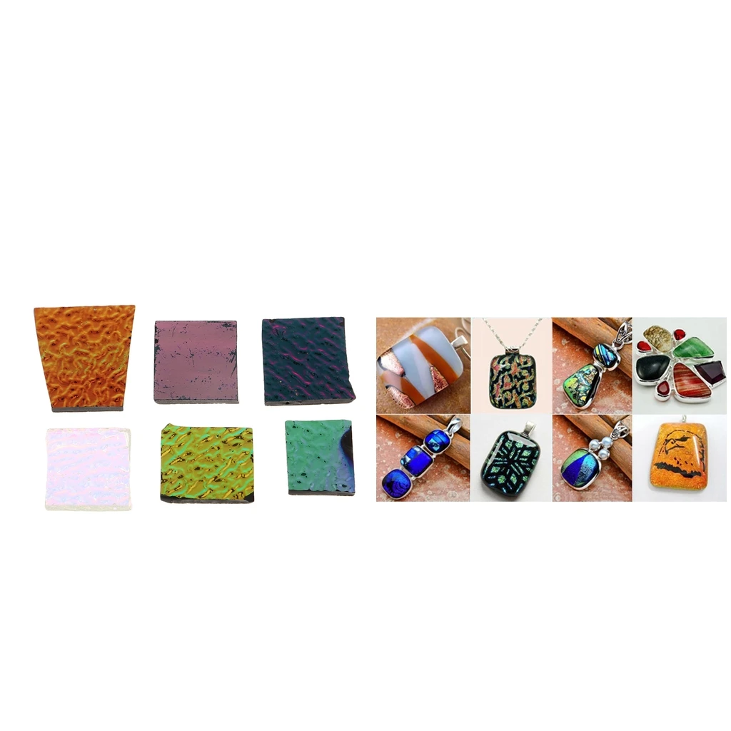 1Oz Assorted Dichroic Testure Film Fusible Glass Jewelry Making Supplies