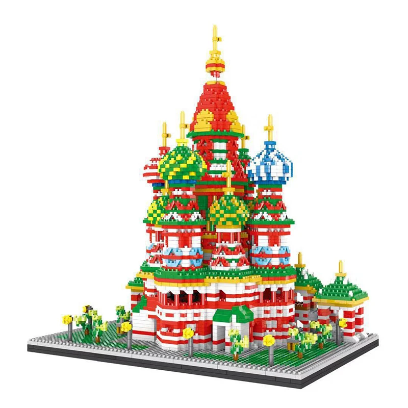 

diamond blocks NO Compatible legoeing Architecture sets Vasily cathedral Micro Mini bricks Model building Kits Kids Toys City